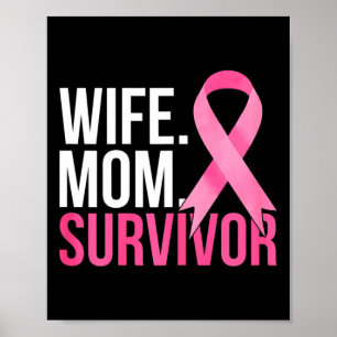 Affiche Maman Femme Survivante Sensibilisation au cancer d