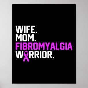 Affiche Maman Fibromyalgie Guerrier Sensibilisez-vous bien