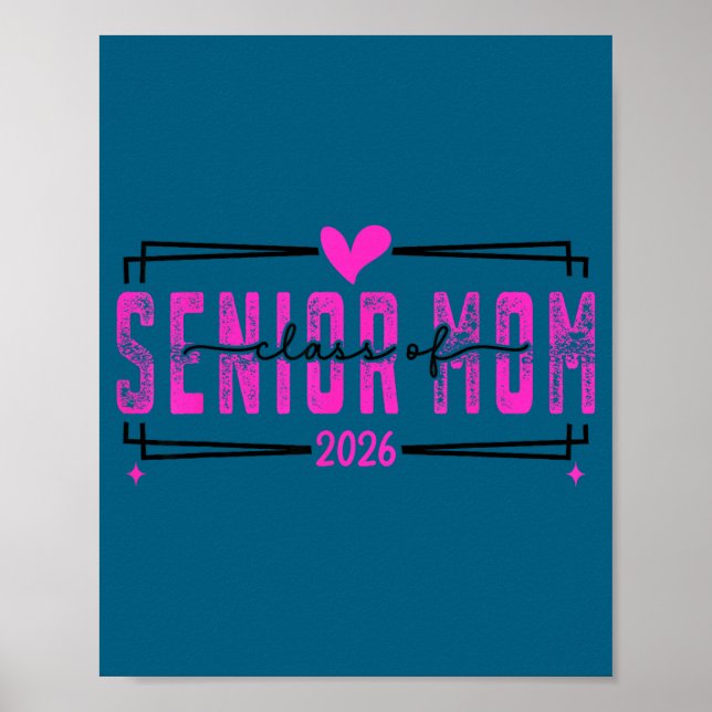 Affiche Maman fière classe terminale 2026 ruban rose  (Devant)