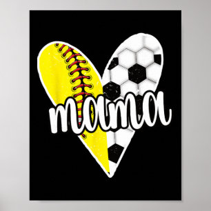 Affiche Maman fière de footballeur softball Joueuse Ll Mam