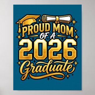 Affiche Maman fière d'un diplômé 2026 famille graduation