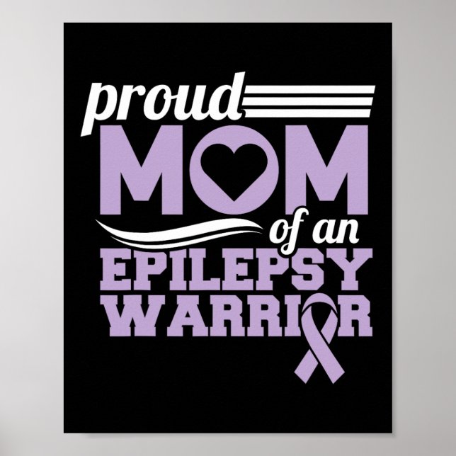 Affiche Maman fière d'un guerrier de l'épilepsie, sensibil (Devant)