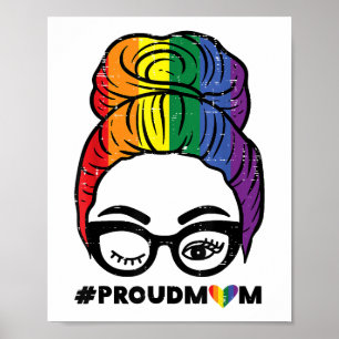 Affiche Maman fière Nœud de cheveux décoiffés Drapeau arc-