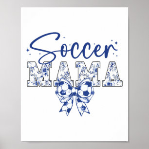 Affiche Maman foot coquette noeud drôle cheer maman foot