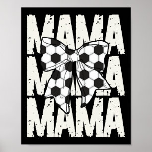 Affiche Maman Foot Coquette Nœud Sport Maman Mignonne Foot