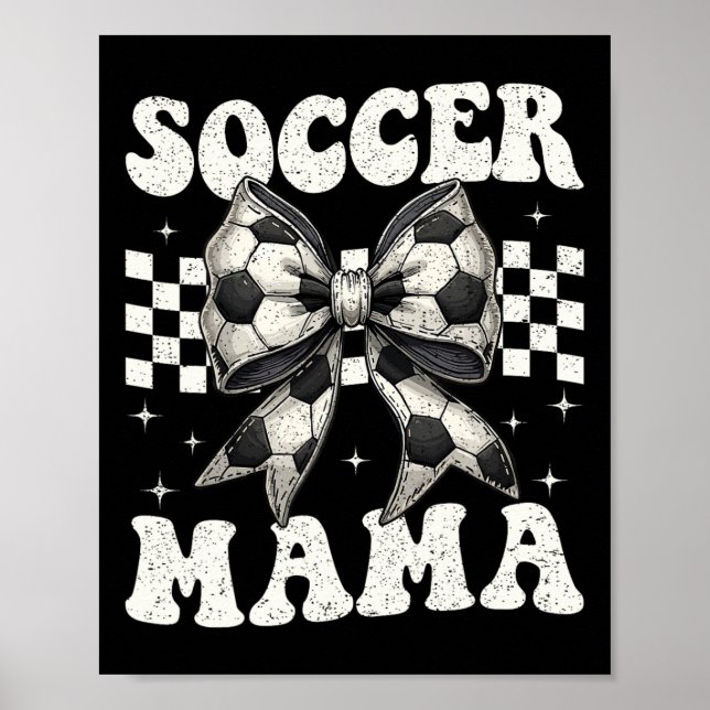 Affiche Maman foot drôle Coquette noeud Maman Maman  (Devant)