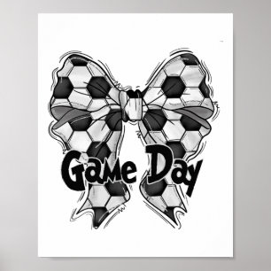 Affiche Maman footballeuse de jour de match de foot à nœud