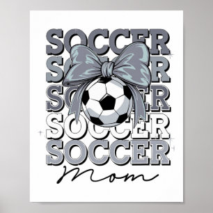 Affiche Maman footballeuse groovy coquette bow football _1