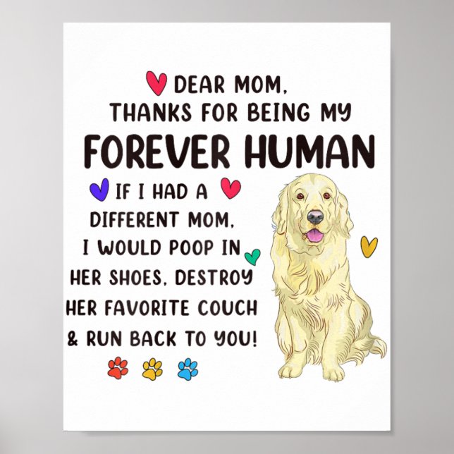 Affiche Maman Forever Creme humaine Golden Retriever Mères (Devant)