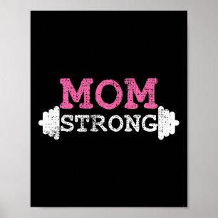 Affiche Maman Forte Mère Mama Fitness Bodybuilding Poids