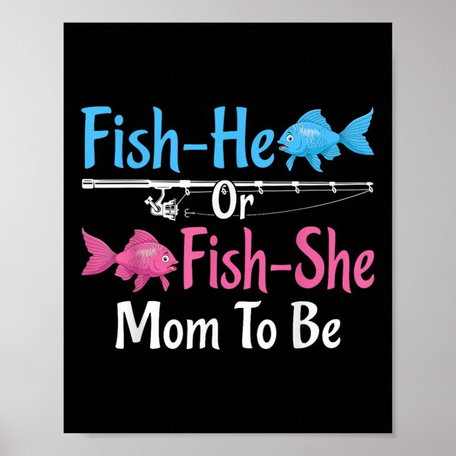 Affiche Maman futur bébé S poisson-il ou poisson-elle révé (Devant)
