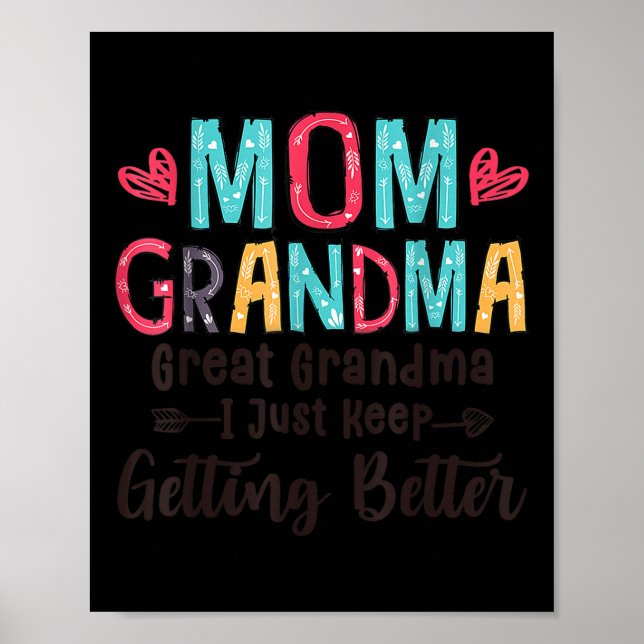 Affiche Maman Grand-mère Grand-grand-mère Je Continue À Pa (Devant)