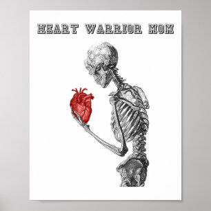 Affiche Maman Guerrière Cardiaque Squelette Maladie Cardia