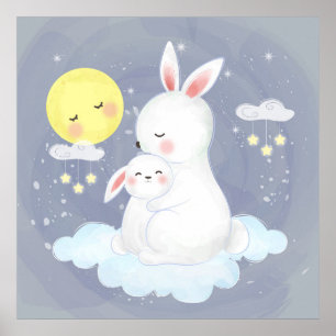 Affiche Maman lapin avec un bébé
