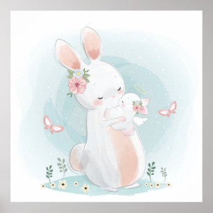 Affiche Maman lapin avec un bébé