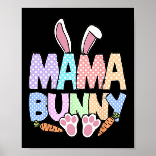 Affiche Maman Lapin de Pâques Journee Mignonne Famille Lap