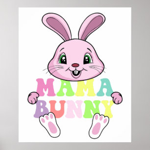 Affiche maman lapin, rétro, vintage