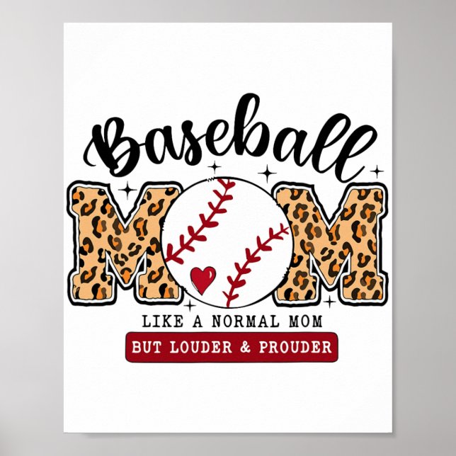 Affiche Maman Leopard Loud &amp; Fier Baseball Mère (Devant)