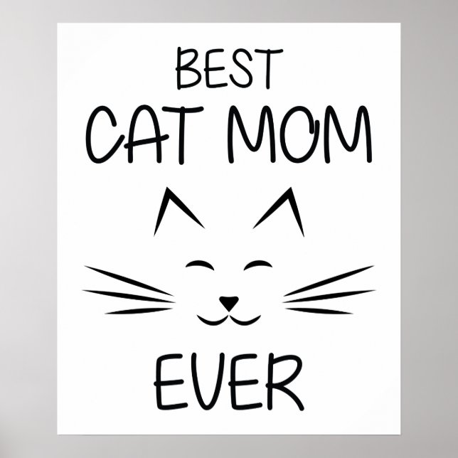 Affiche Maman - Meilleure maman de chat de tous les temps (Devant)