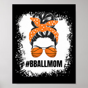 Affiche Maman Messy Bun Fier Mama Basketba Basketba