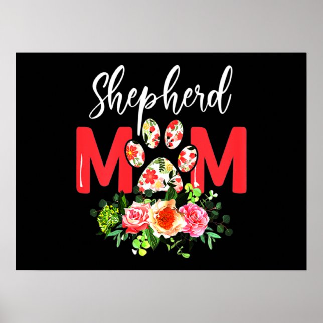 Affiche Maman mignonne berger allemand (Devant)