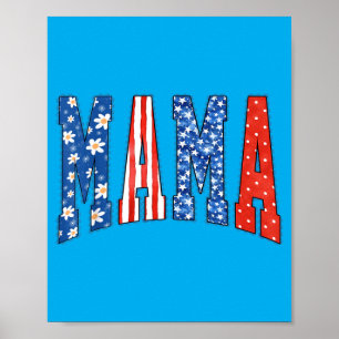 Affiche Maman Mini Mignon 4 Juillet Maman Enfants Américai
