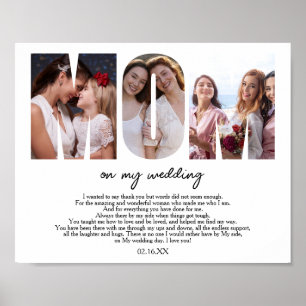 Affiche Maman minimaliste sur ma mère Mariage de la mariée