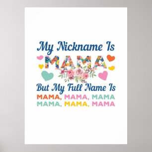 Affiche Maman Mon Surnom Est Maman Anniversaire