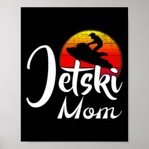 Affiche Maman motomarine vintage coucher de soleil rétro d