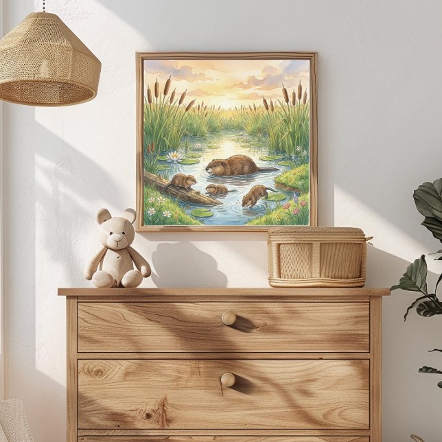 Affiche Maman Muskrat et la nurserie des bébés (Créateur téléchargé)