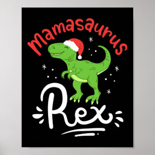 Affiche Maman Noël Saurus Rex Dinosaure Mère Noël