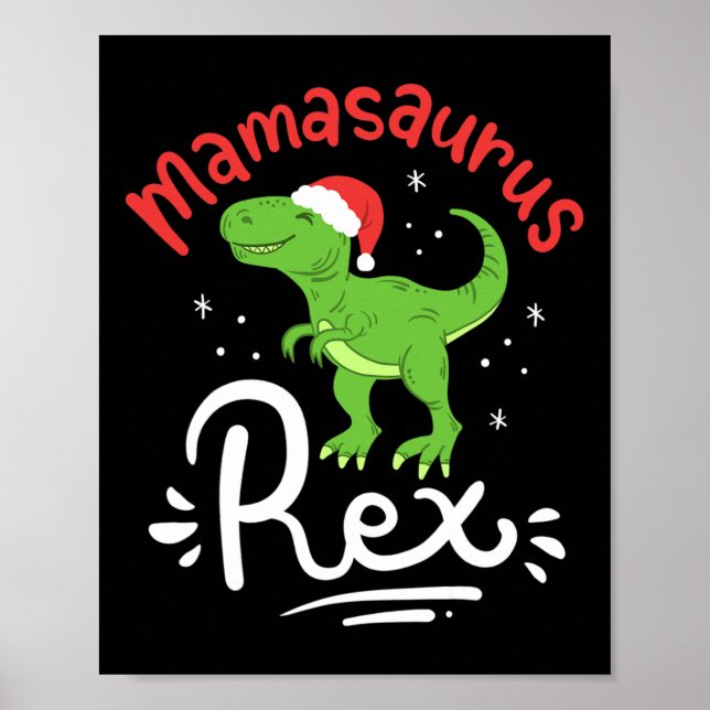 Affiche Maman Noël Saurus Rex Dinosaure Mère Noël (Devant)