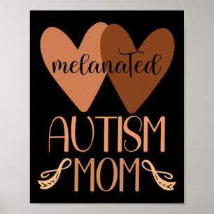 Affiche Maman Noir Autism de fils autiste Enfants Melanate