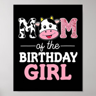 Affiche Maman of the Birthday Girl Farm Cow Maman Maman 1è