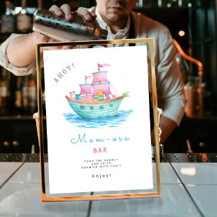 Affiche Maman-osa Ahoy C'est un Baby shower de bébés anima