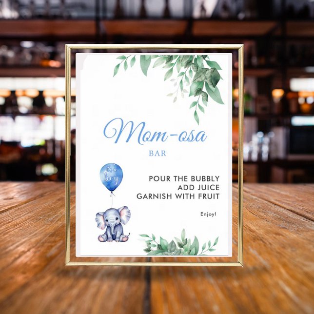 Affiche Maman-osa bar C'est un petit Baby shower éléphant (Créateur téléchargé)