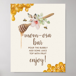 Affiche Maman-osa Bar Honey Bee Baby shower
