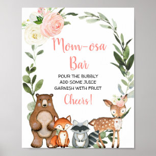 Affiche Maman-osa bar mimosa baby shower de bois fleuri