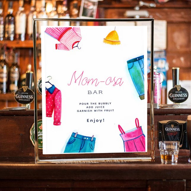 Affiche Maman-osa Bonjour bébé Baby shower de vêtements ro (Créateur téléchargé)