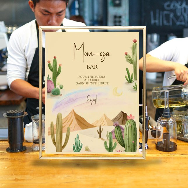 Affiche Maman-osa Désert Oh Cactus Boho Arch Baby shower (Créateur téléchargé)