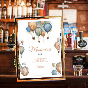 Affiche Maman-osa Hot Air Balloons Pastel Boy Baby shower