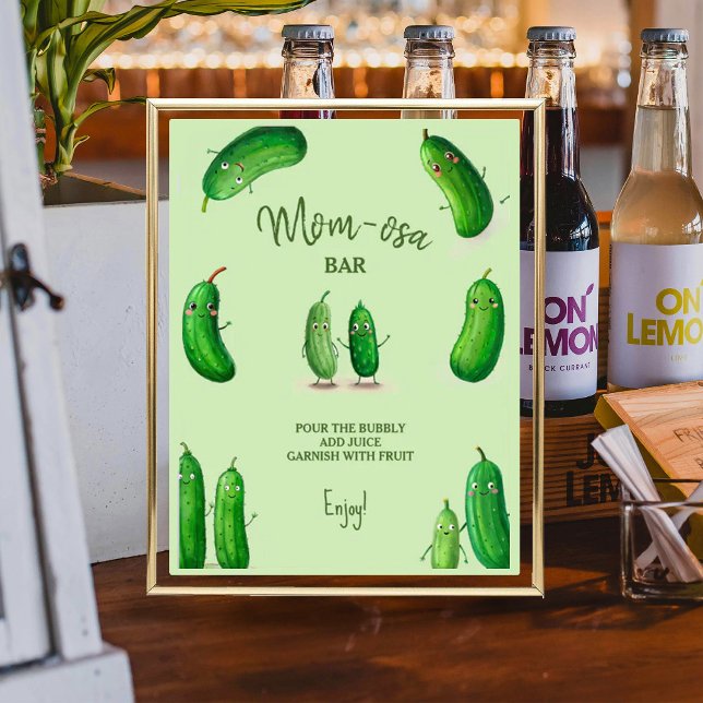 Affiche Maman-osa Pickles Concombre Baby shower vert (Créateur téléchargé)