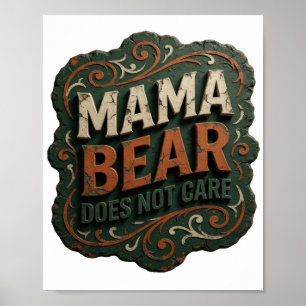 Affiche Maman Ours Orange Magnifique S'EN FOUT