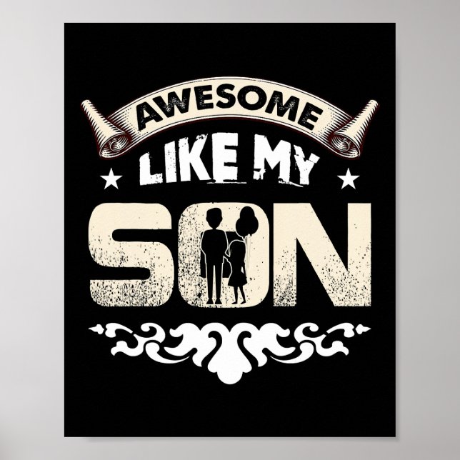 Affiche Maman Papa Cite Awesome Comme Mon Fils Heureux Pèr (Devant)