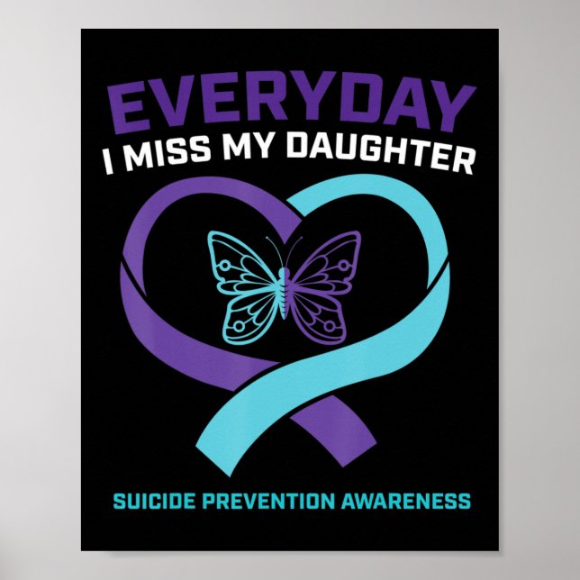 Affiche Maman Papa Miss Fille Suicide Prévention (Devant)