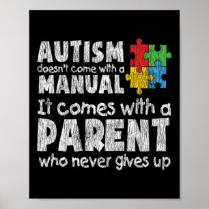 Affiche Maman Papa Parents Enfants Autistes Sensibilisatio