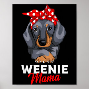 Affiche Maman saucisse Amusant amateur de teckel Cadeau de