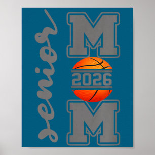 Affiche Maman senior 2026 athlète de basketball parent fie