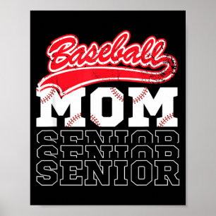 Affiche Maman senior de baseball classe de maman baseball