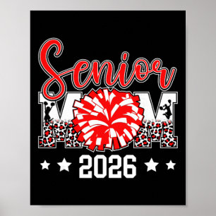 Affiche Maman senior de pom-pom girl mignonne 2026 Mot de